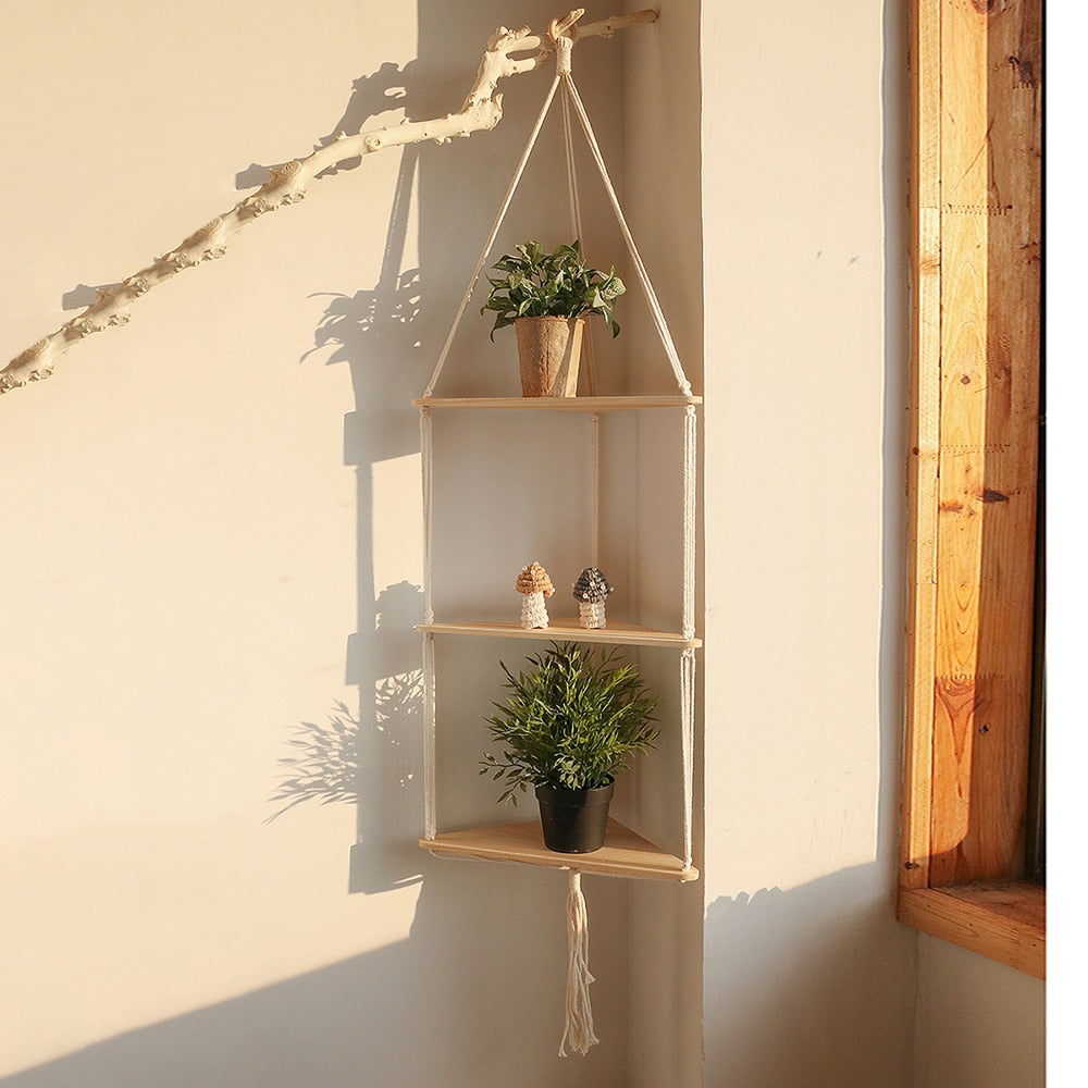 hanging corner plant MACRAMÉ