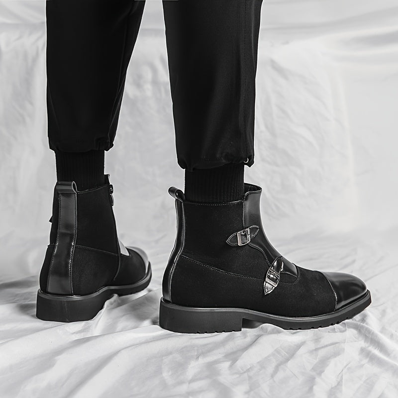 PHILIP BARRINGTON HIGH-TOP LEATHER MONK STRAP BOOTS