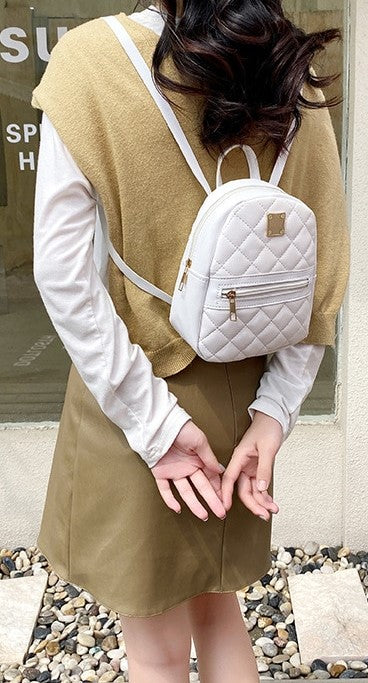 "GOLDEN SQUARE" - PU Leather Backpack