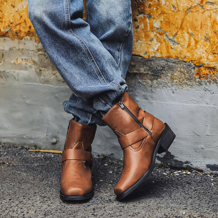 OLIVER MONTGOMERY HARNESS LEATHER BOOTS