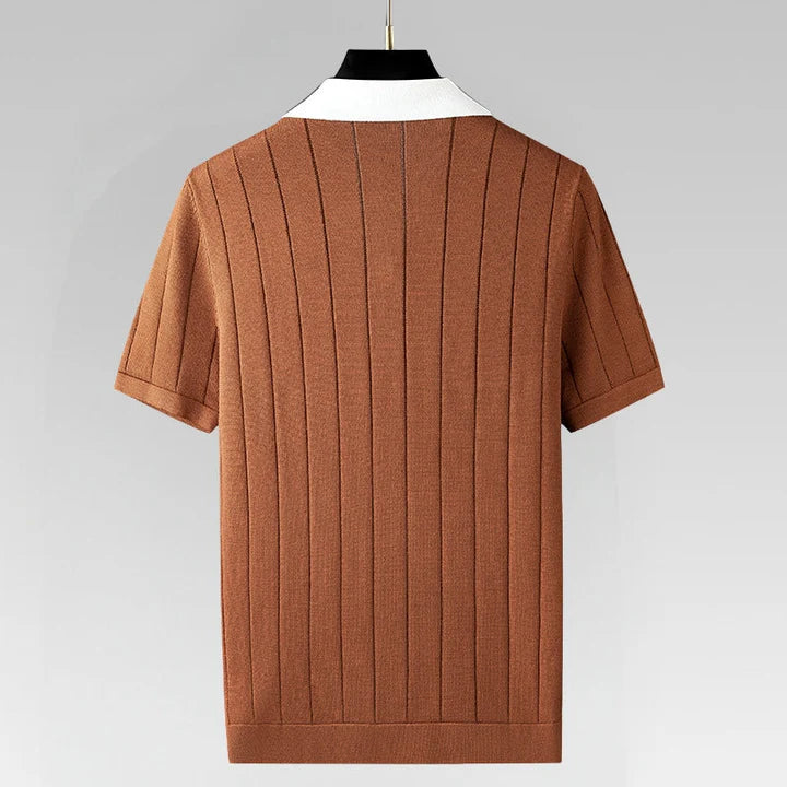 VICTOR LANCASTER LAYERED KNIT POLO