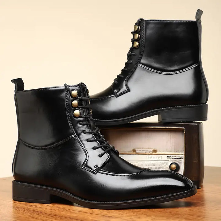 CHRISTOPHER BURROWS LEATHER OXFORD BOOTS