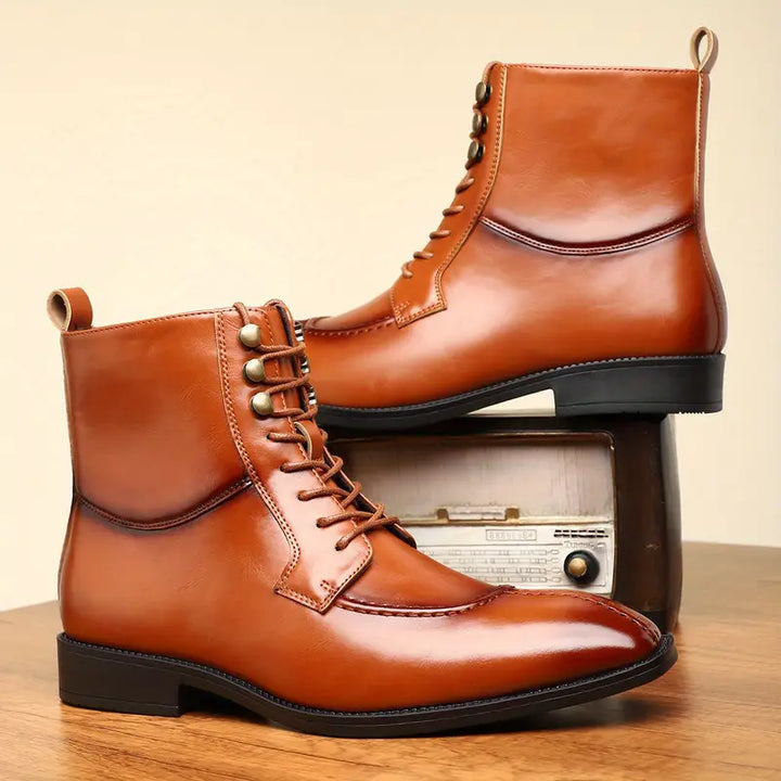 CHRISTOPHER BURROWS LEATHER OXFORD BOOTS