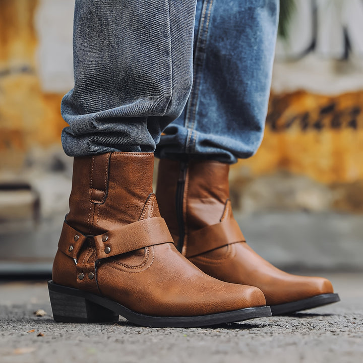 OLIVER MONTGOMERY HARNESS LEATHER BOOTS