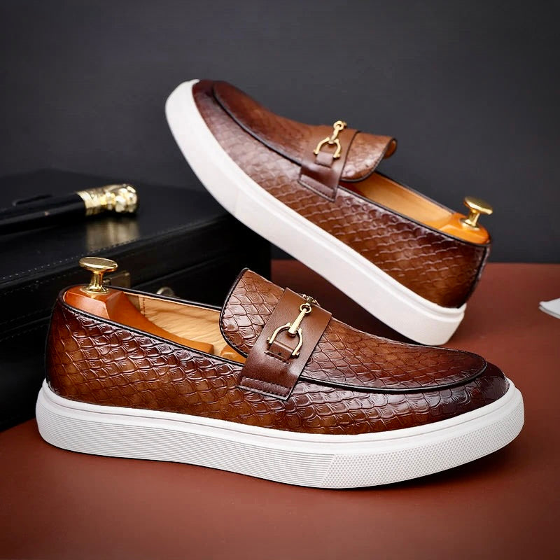 LORENZO CONTI LEATHER LOAFERS