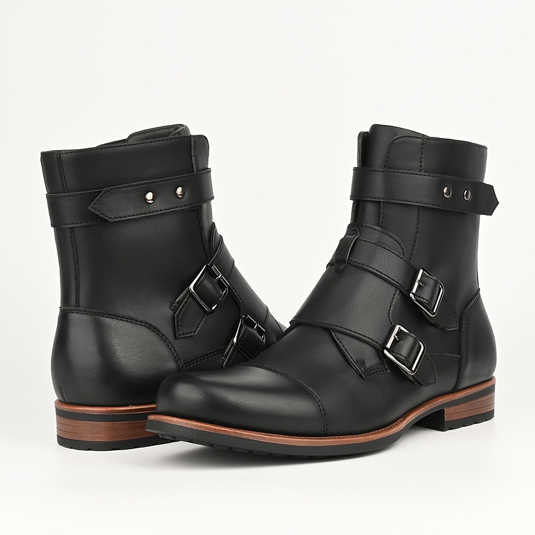 WINSTON ALDRIDGE HARNESS LEATHER BOOTS