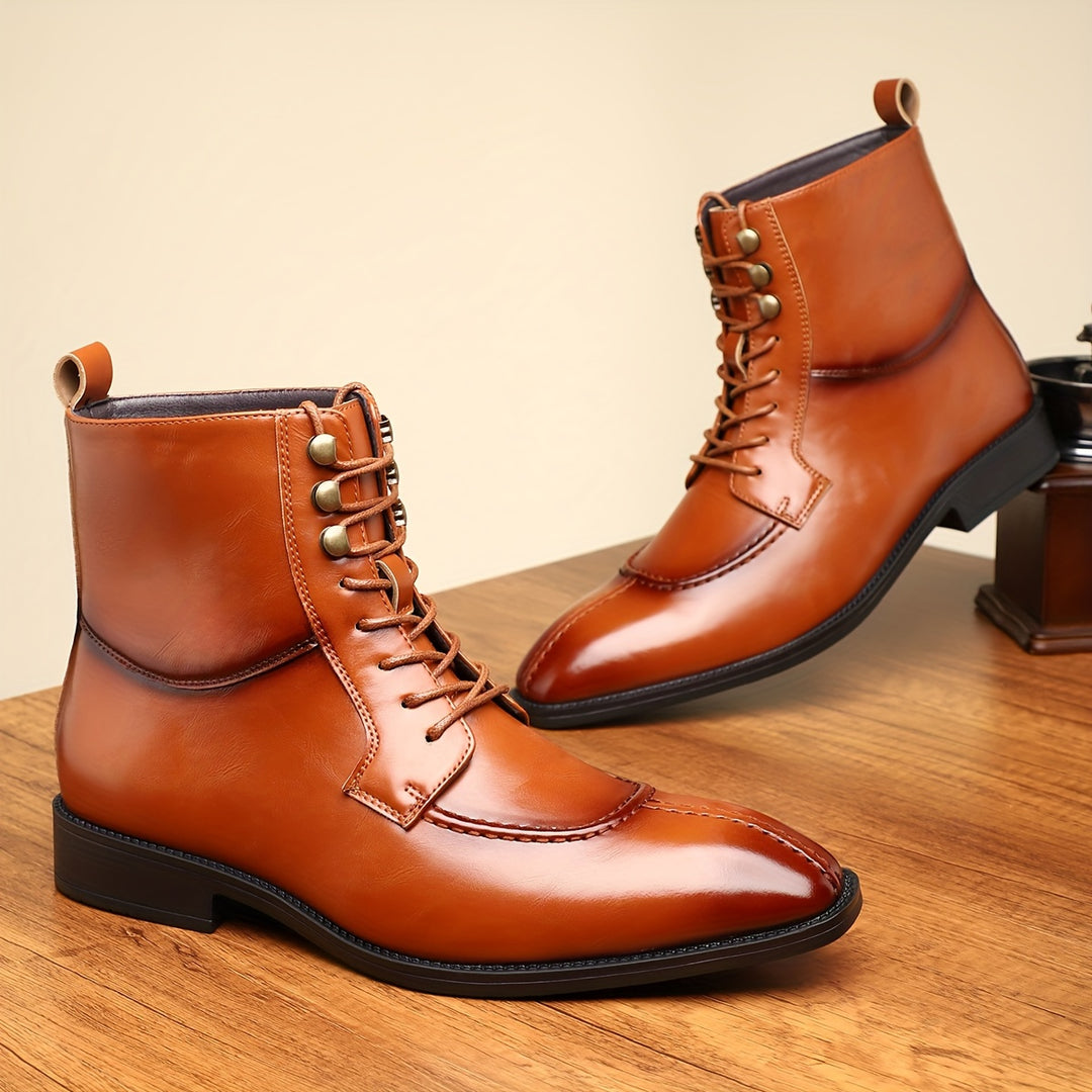 CHRISTOPHER BURROWS LEATHER OXFORD BOOTS