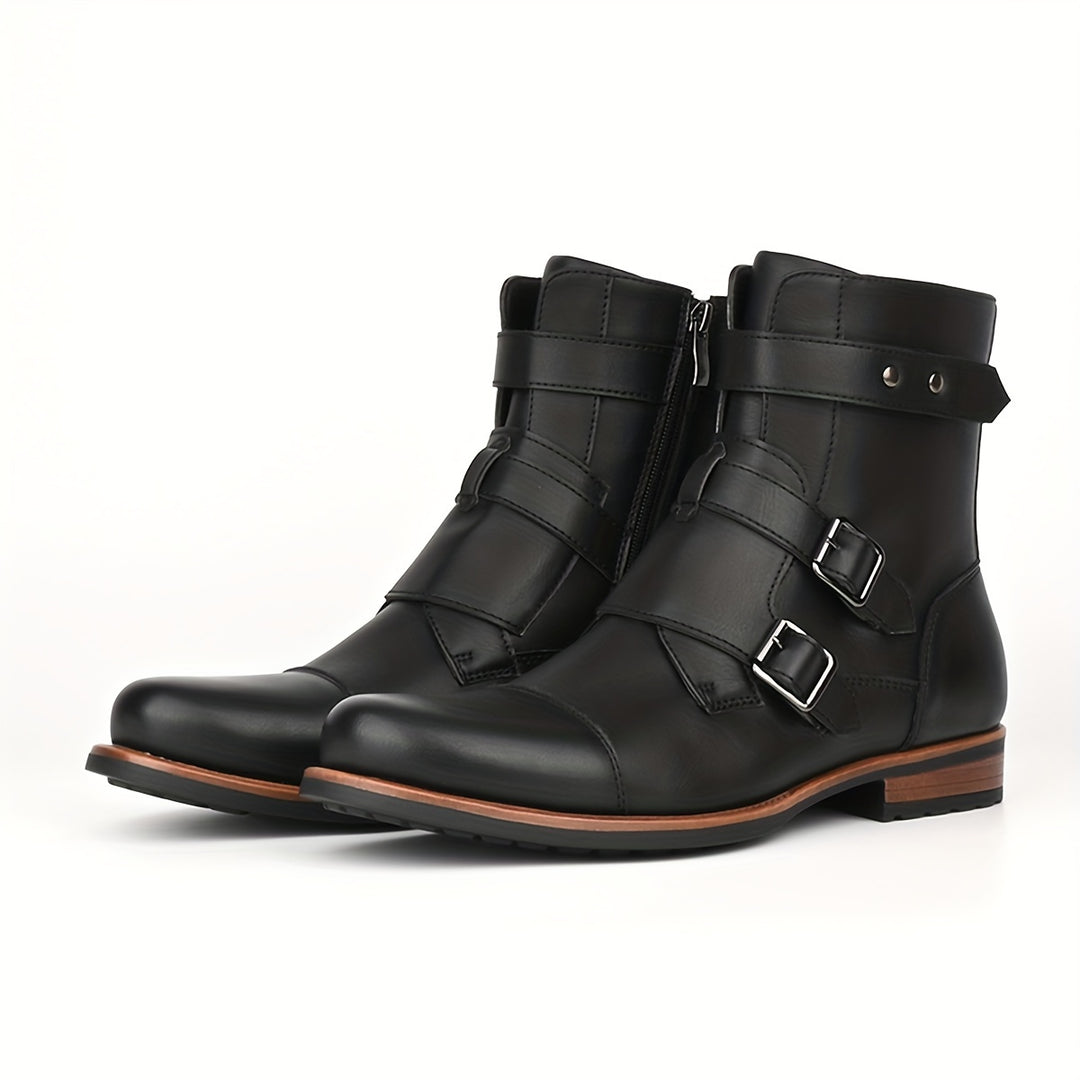 WINSTON ALDRIDGE HARNESS LEATHER BOOTS