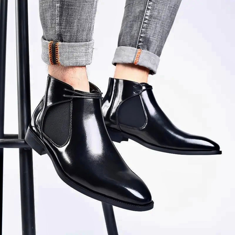 SIMON MONTAGUE DOUBLE-LACED LEATHER BOOTS