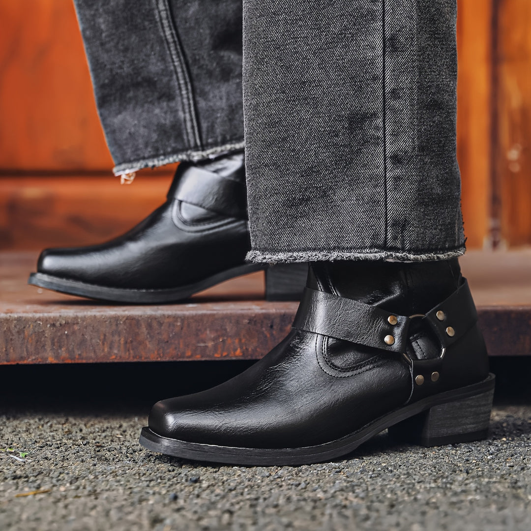 OLIVER MONTGOMERY HARNESS LEATHER BOOTS