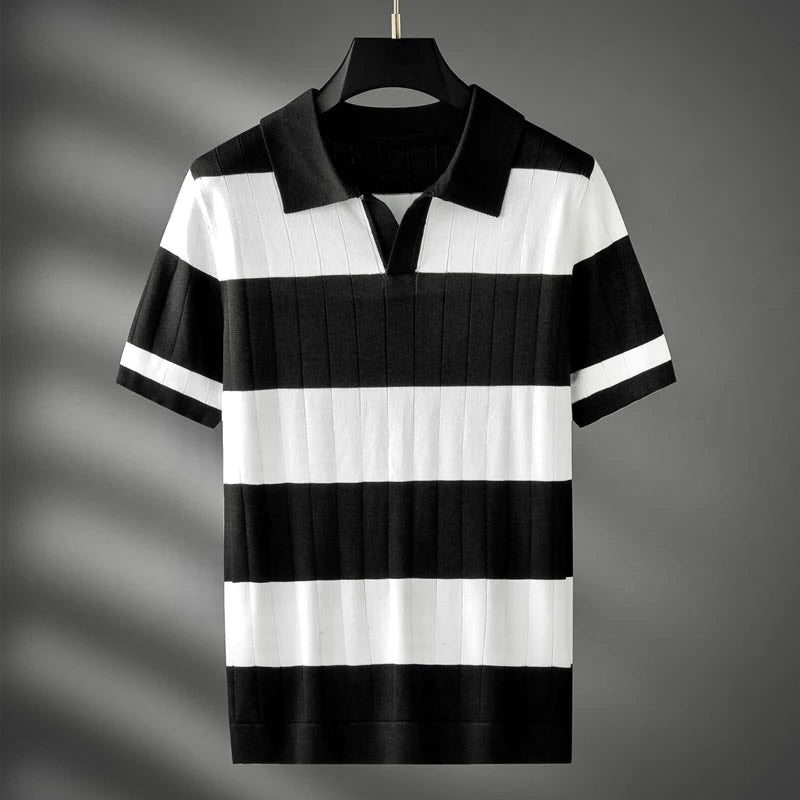 NICOLA LOMBARDI KNITTED POLO SHIRT