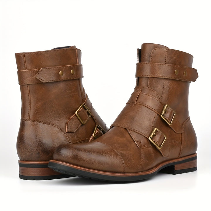 WINSTON ALDRIDGE HARNESS LEATHER BOOTS