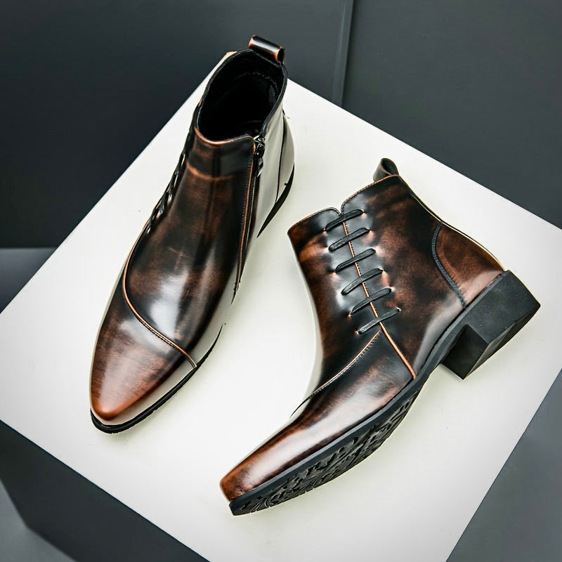 mens patent leather dress boots Black Patent Chelsea Boot for Men