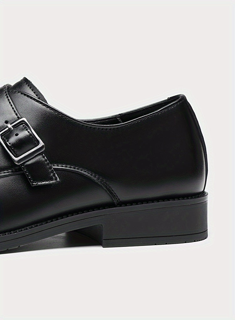 LEONARD REDFORD LEATHER MONK STRAP SHOES