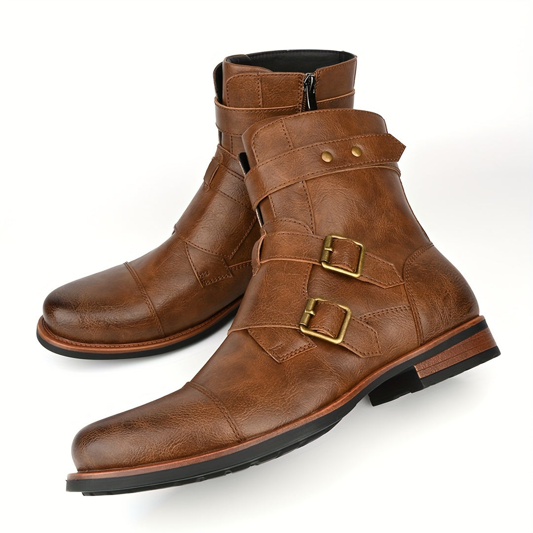 WINSTON ALDRIDGE HARNESS LEATHER BOOTS