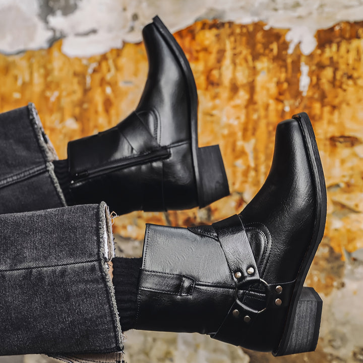 OLIVER MONTGOMERY HARNESS LEATHER BOOTS