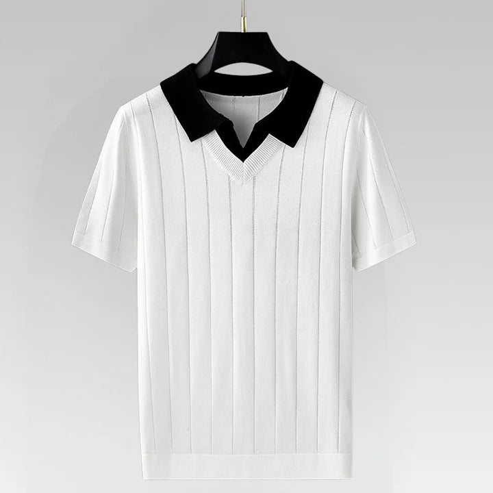 VICTOR LANCASTER LAYERED KNIT POLO