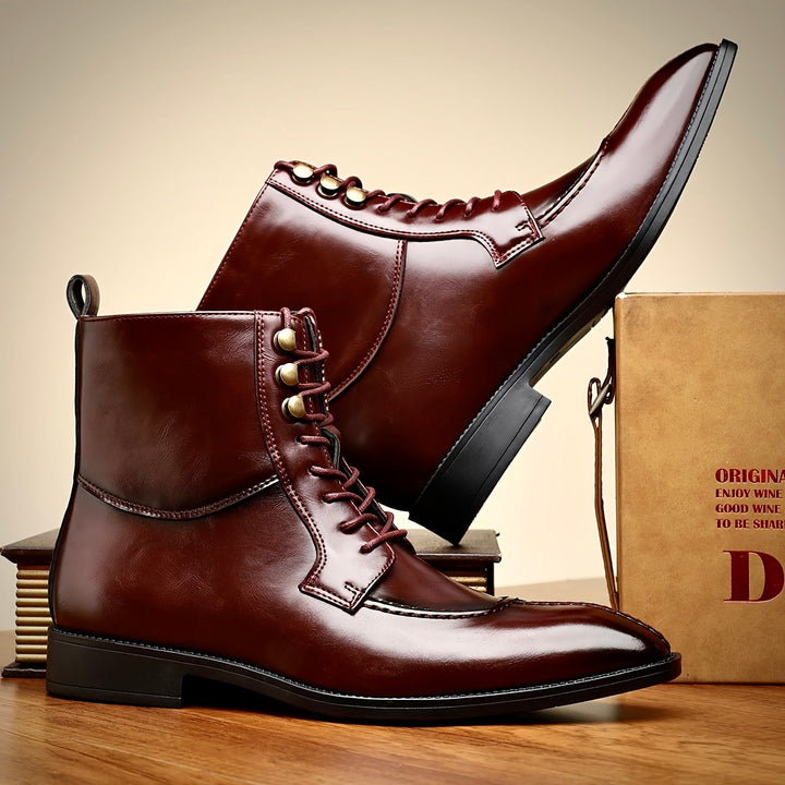 CHRISTOPHER BURROWS LEATHER OXFORD BOOTS