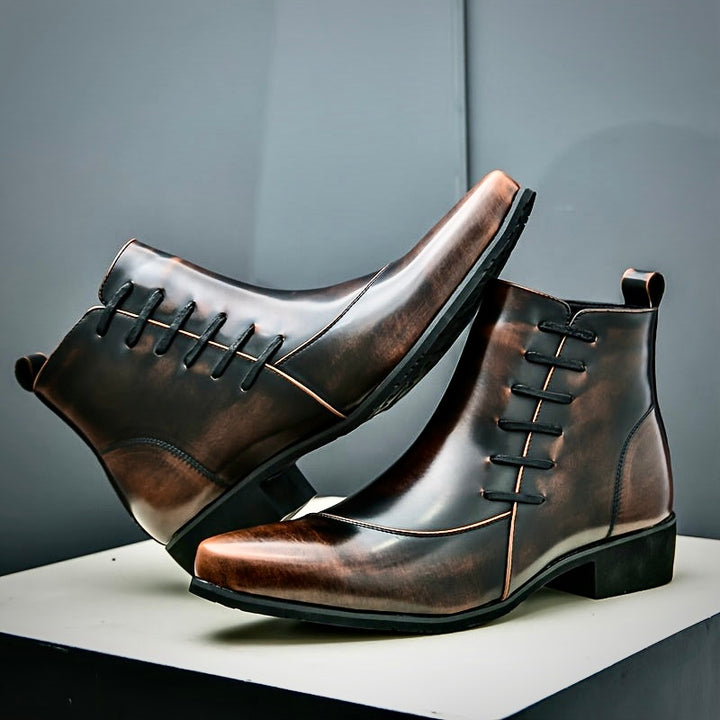 SAMUEL THATCHER LEATHER DRESS BOOTS