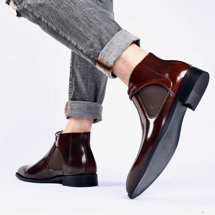 SIMON MONTAGUE DOUBLE-LACED LEATHER BOOTS