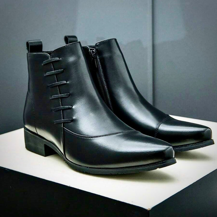 SAMUEL THATCHER LEATHER DRESS BOOTS