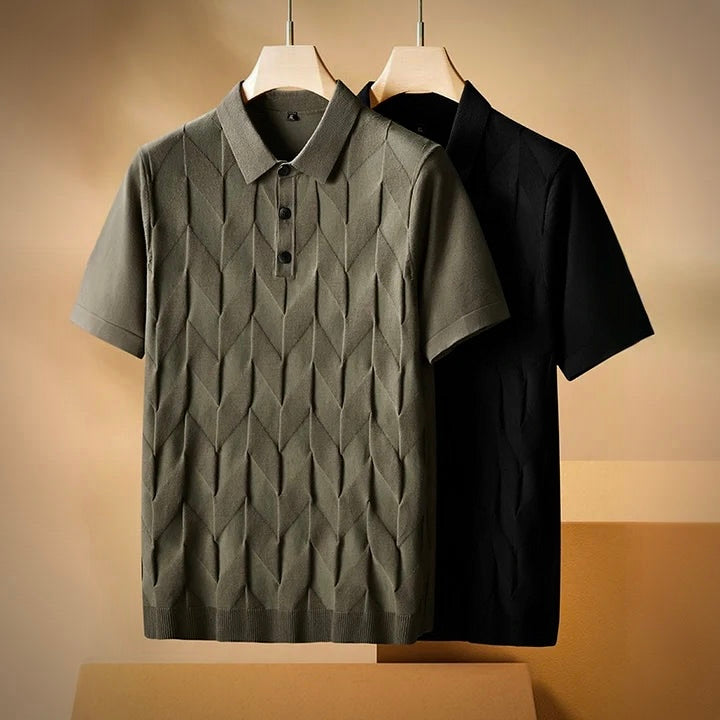 LEONARD PIERCE KNITTED POLO SHIRT