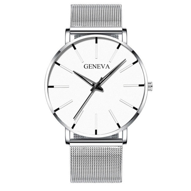 "GENEVA" - Ultra-Thin Stainless Steel Mesh Watch for Men