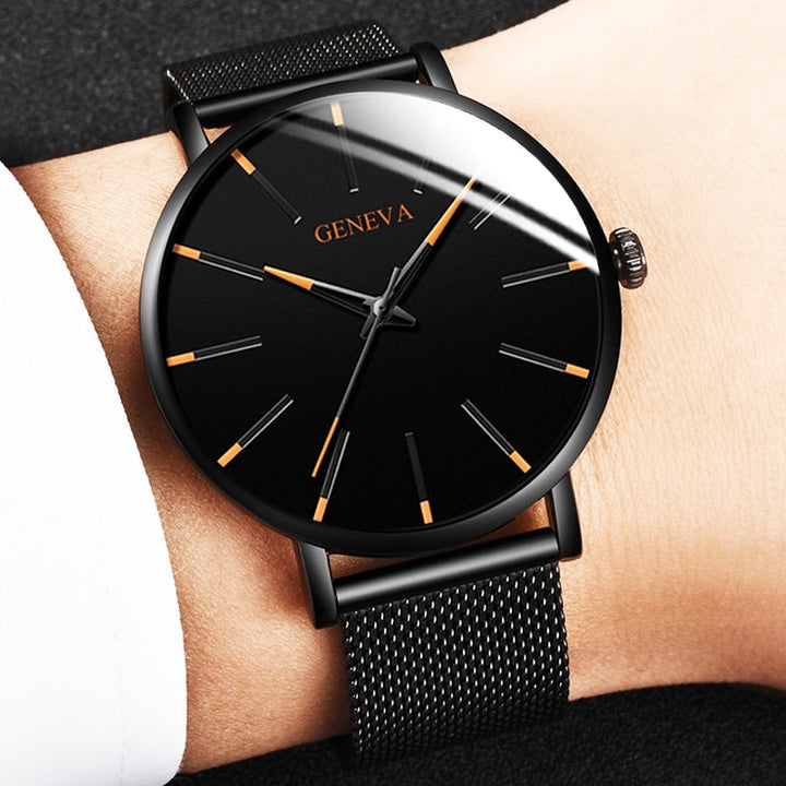 "GENEVA" - Ultra-Thin Stainless Steel Mesh Watch for Men