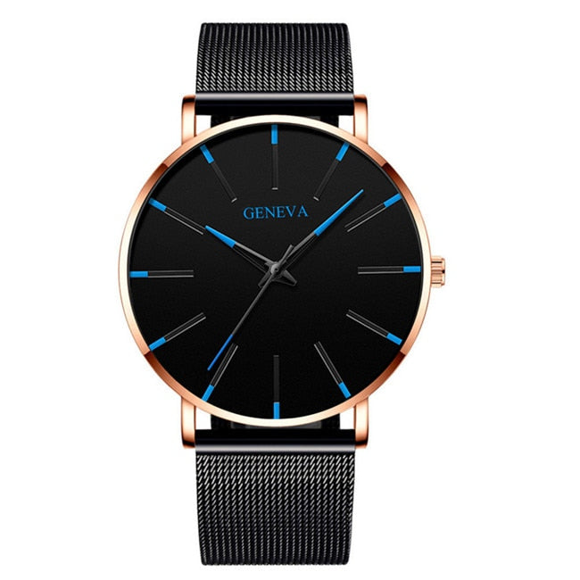 "GENEVA" - Ultra-Thin Stainless Steel Mesh Watch for Men