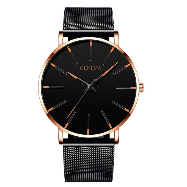 "GENEVA" - Ultra-Thin Stainless Steel Mesh Watch for Men