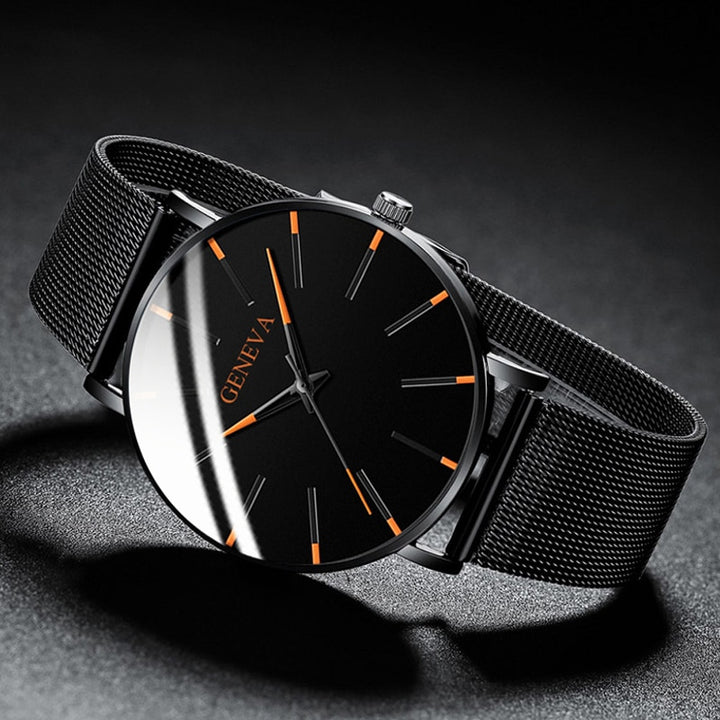 "GENEVA" - Ultra-Thin Stainless Steel Mesh Watch for Men