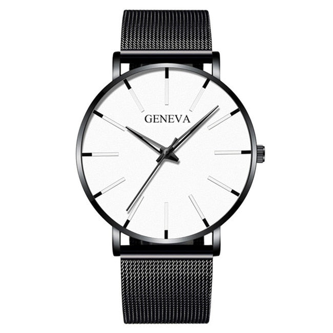 "GENEVA" - Ultra-Thin Stainless Steel Mesh Watch for Men