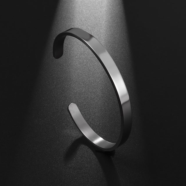Stainless Steel Cuff Bracelet with unique engraving/clean