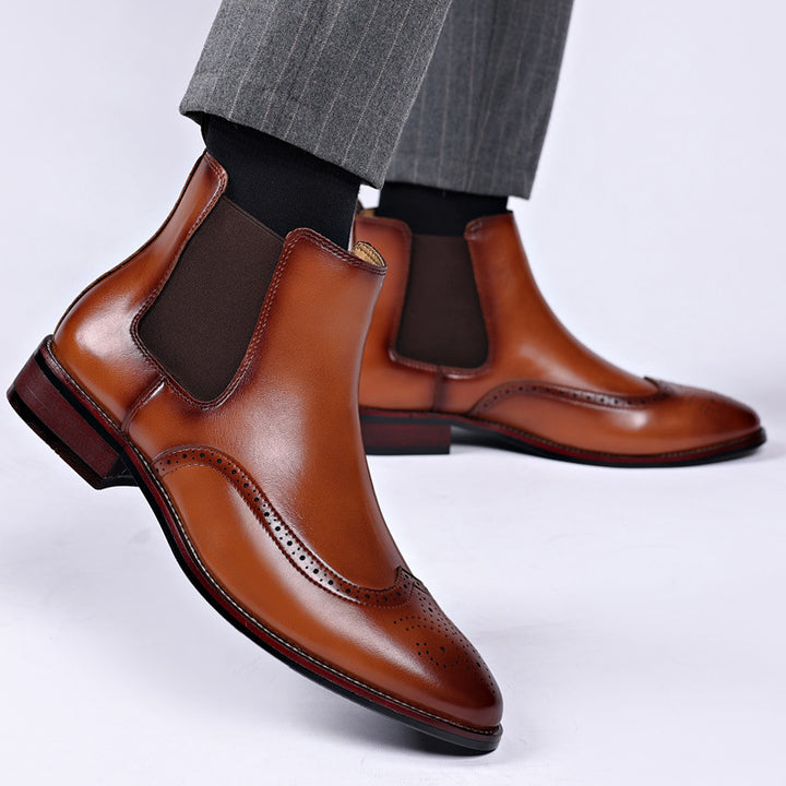 CHARLES WINSLOW CHELSEA LEATHER BOOTS