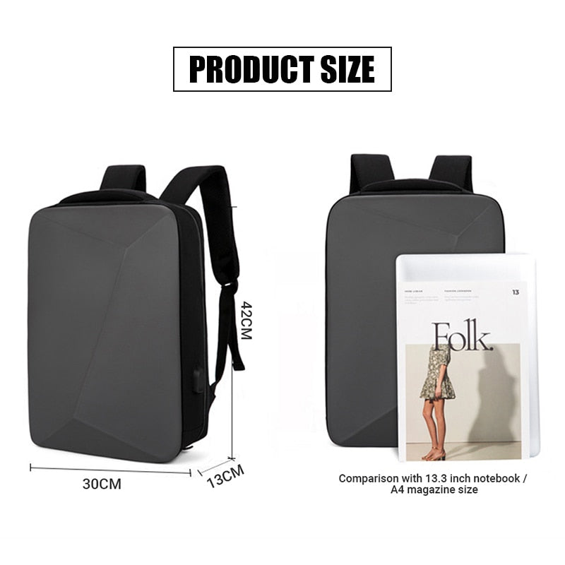 Slim Hard Shell Backpack Waterproof Multifunction Hard Shell Backpack+Usb Charging – GENESISCO