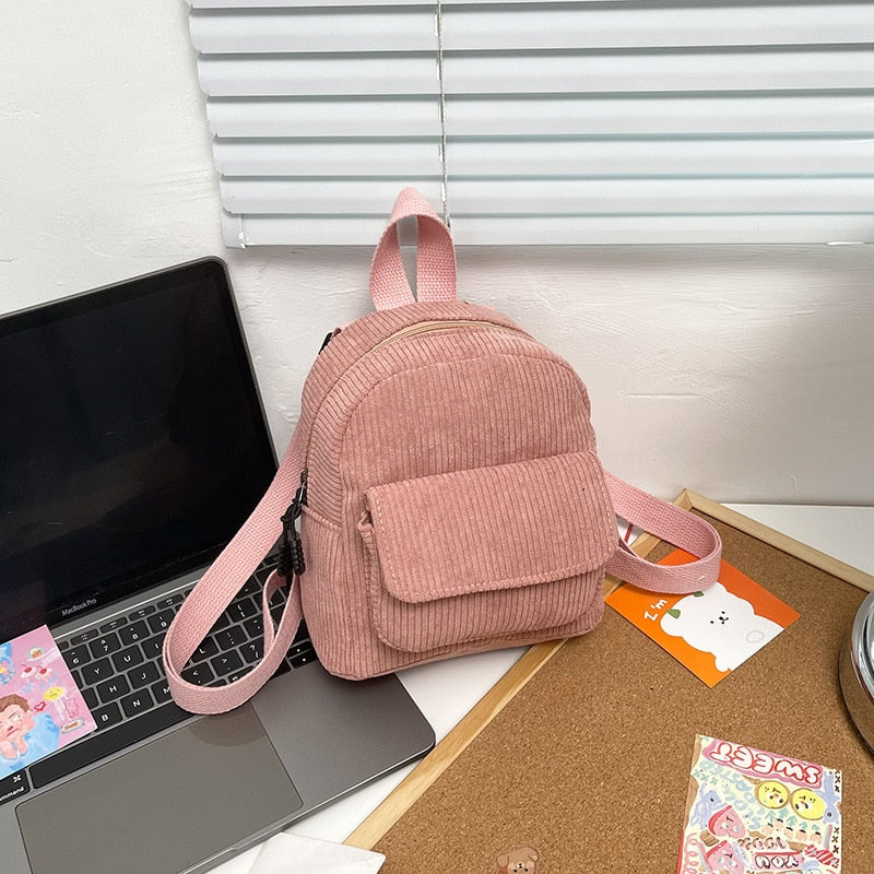 "LO STUDENTE" - Mini Corduroy Backpack