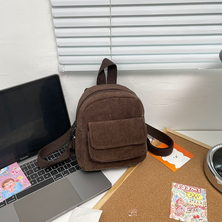 "LO STUDENTE" - Mini Corduroy Backpack