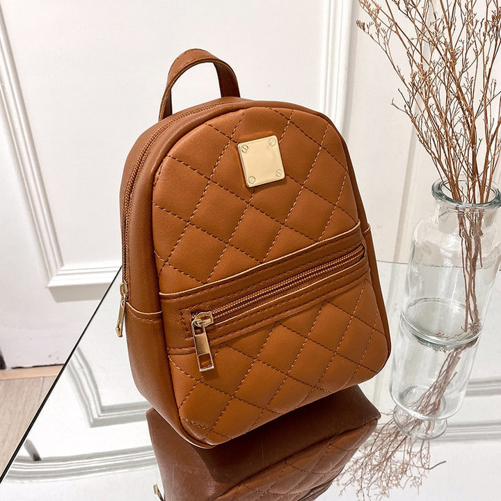 "GOLDEN SQUARE" - PU Leather Backpack