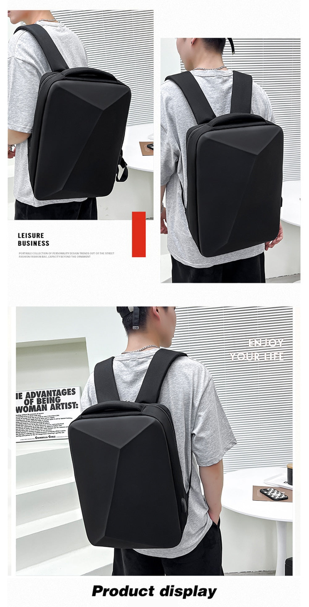 Waterproof Multifunction Hard Shell Backpack+Usb Charging