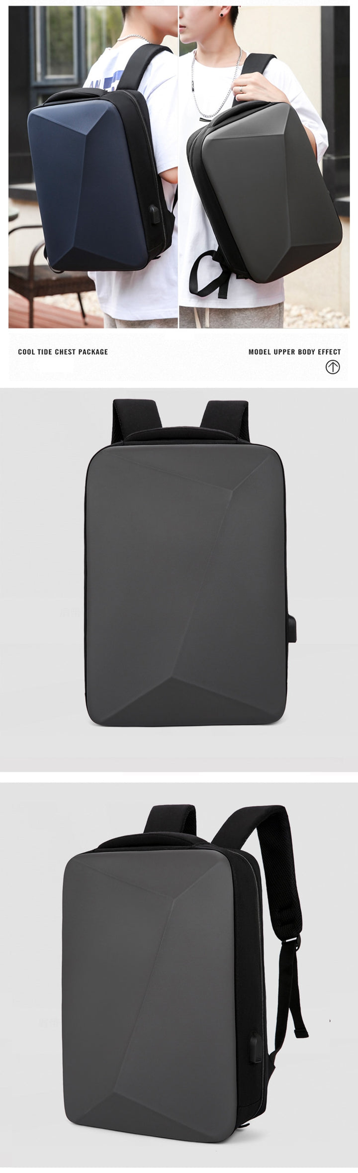 Waterproof Multifunction Hard Shell Backpack+Usb Charging