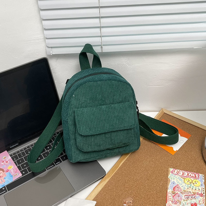 "LO STUDENTE" - Mini Corduroy Backpack