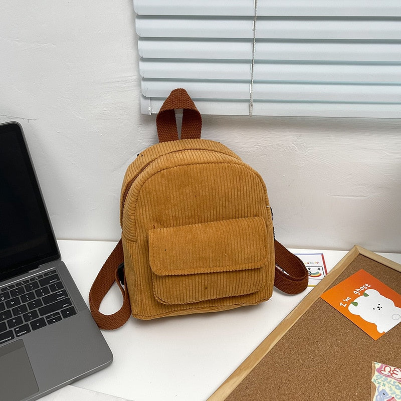 "LO STUDENTE" - Mini Corduroy Backpack