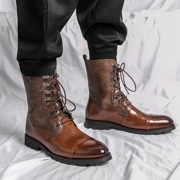 THEODORE BLYTHE LEATHER WESTERN BOOTS