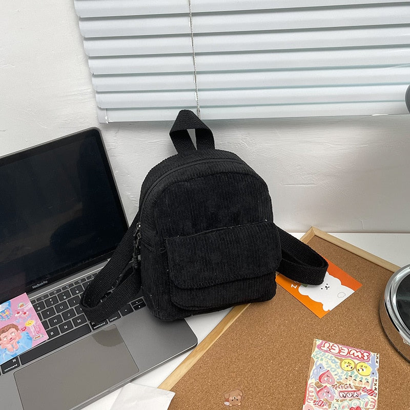 "LO STUDENTE" - Mini Corduroy Backpack