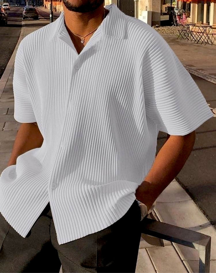 LUCA ROSSI PLEATED OVERSIZE SHIRT