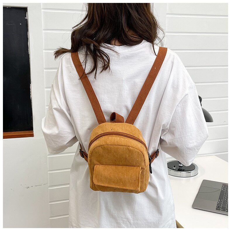 "LO STUDENTE" - Mini Corduroy Backpack