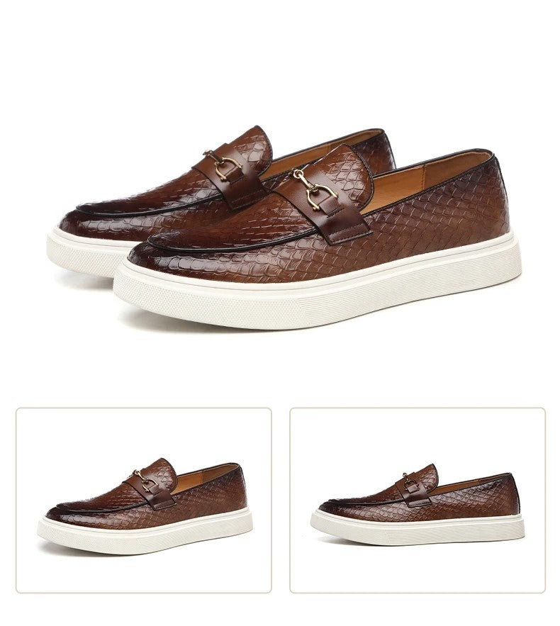 LORENZO CONTI LEATHER LOAFERS