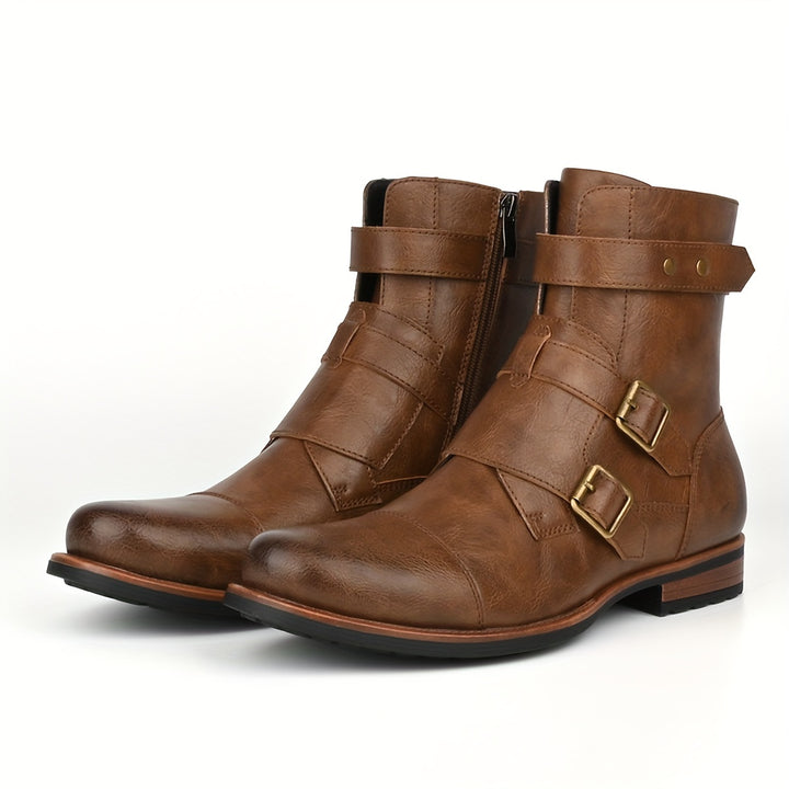 WINSTON ALDRIDGE HARNESS LEATHER BOOTS