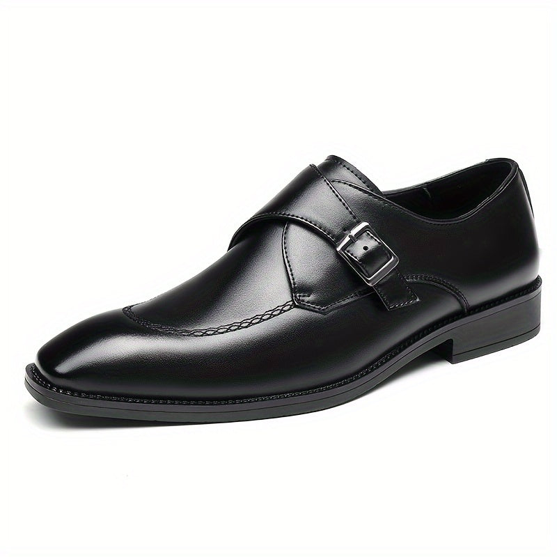 LEONARD REDFORD LEATHER MONK STRAP SHOES