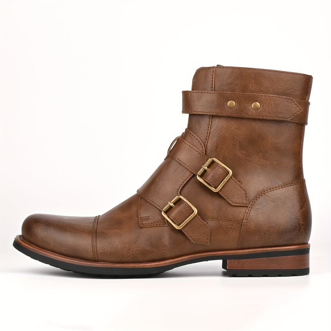 WINSTON ALDRIDGE HARNESS LEATHER BOOTS